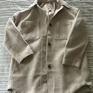 H&M cream, Long jacket with wooden buttons size small